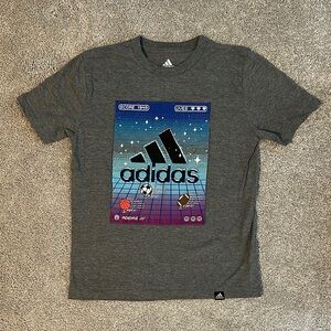 Adidas Retro Game Graphic Tee in Gray